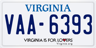 VA license plate VAA6393