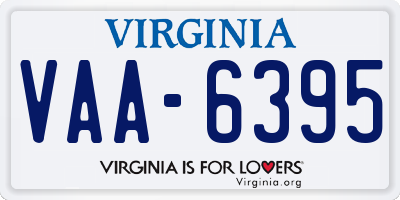 VA license plate VAA6395