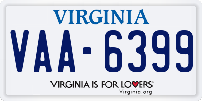 VA license plate VAA6399