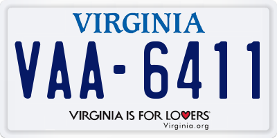 VA license plate VAA6411