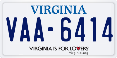 VA license plate VAA6414