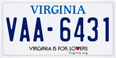 VA license plate VAA6431