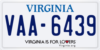 VA license plate VAA6439