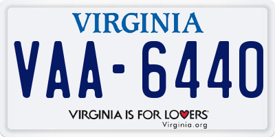 VA license plate VAA6440