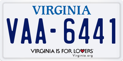 VA license plate VAA6441