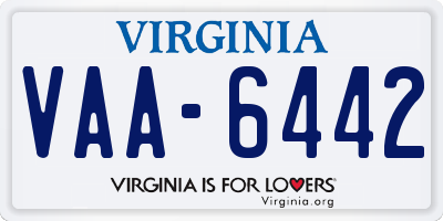 VA license plate VAA6442