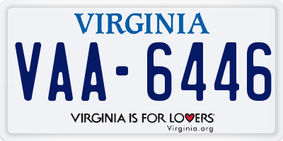 VA license plate VAA6446