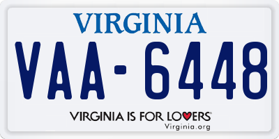 VA license plate VAA6448