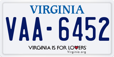 VA license plate VAA6452