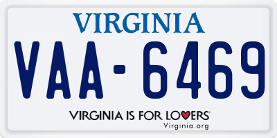 VA license plate VAA6469