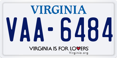 VA license plate VAA6484