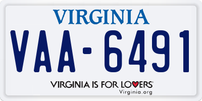 VA license plate VAA6491