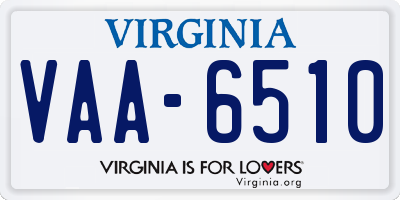 VA license plate VAA6510