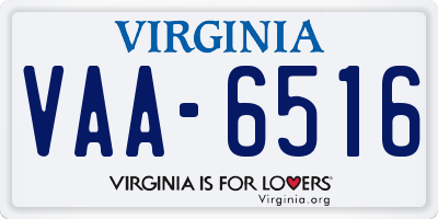 VA license plate VAA6516