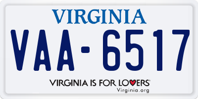 VA license plate VAA6517