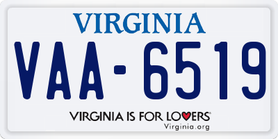 VA license plate VAA6519