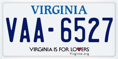 VA license plate VAA6527