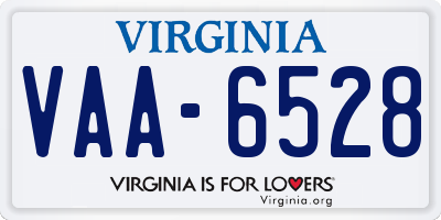 VA license plate VAA6528