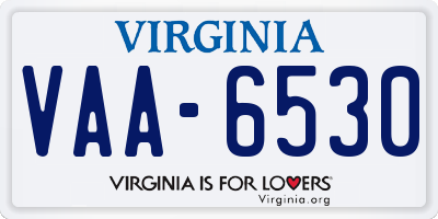 VA license plate VAA6530