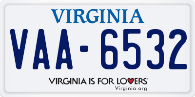 VA license plate VAA6532