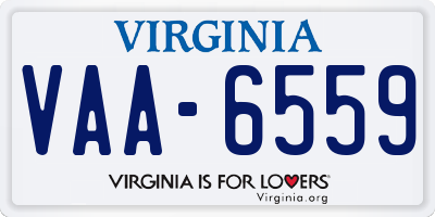 VA license plate VAA6559