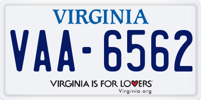 VA license plate VAA6562