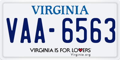 VA license plate VAA6563