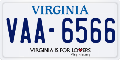 VA license plate VAA6566