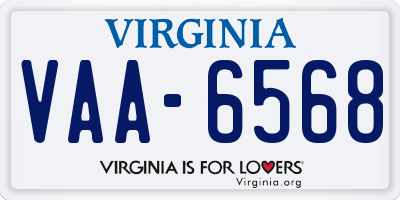 VA license plate VAA6568