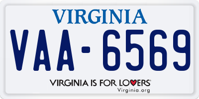 VA license plate VAA6569