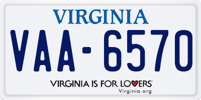 VA license plate VAA6570