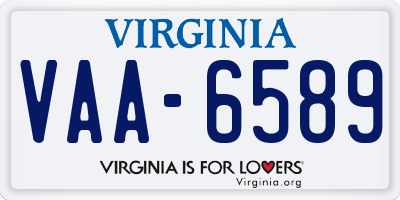 VA license plate VAA6589