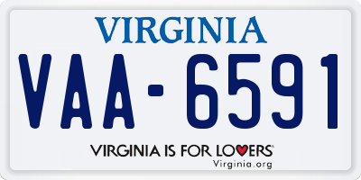 VA license plate VAA6591