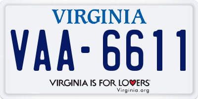 VA license plate VAA6611