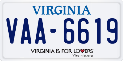 VA license plate VAA6619