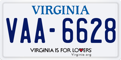 VA license plate VAA6628