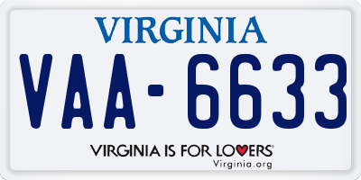 VA license plate VAA6633