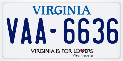 VA license plate VAA6636