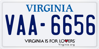 VA license plate VAA6656