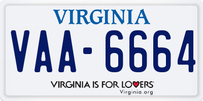 VA license plate VAA6664