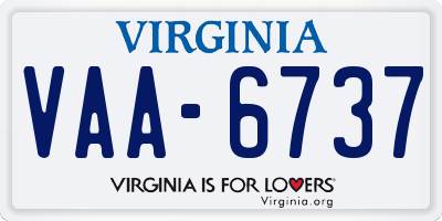 VA license plate VAA6737