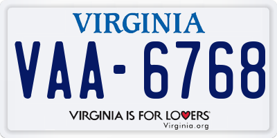 VA license plate VAA6768