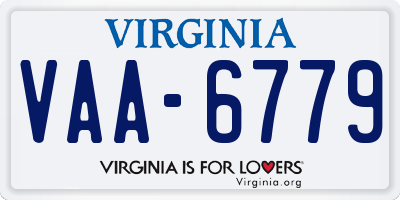 VA license plate VAA6779