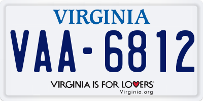 VA license plate VAA6812