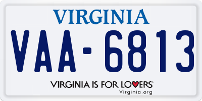 VA license plate VAA6813