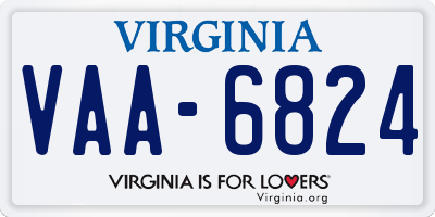 VA license plate VAA6824