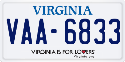 VA license plate VAA6833