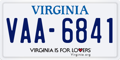 VA license plate VAA6841