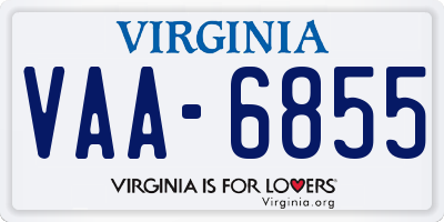 VA license plate VAA6855