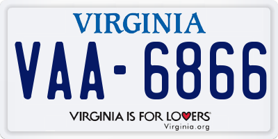 VA license plate VAA6866